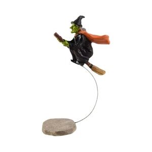 VTG Lemax Spooky Town Village Accessories Figurine‎ Flying Witch on Broomstick